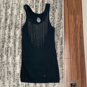 Jeweled cotton tank top